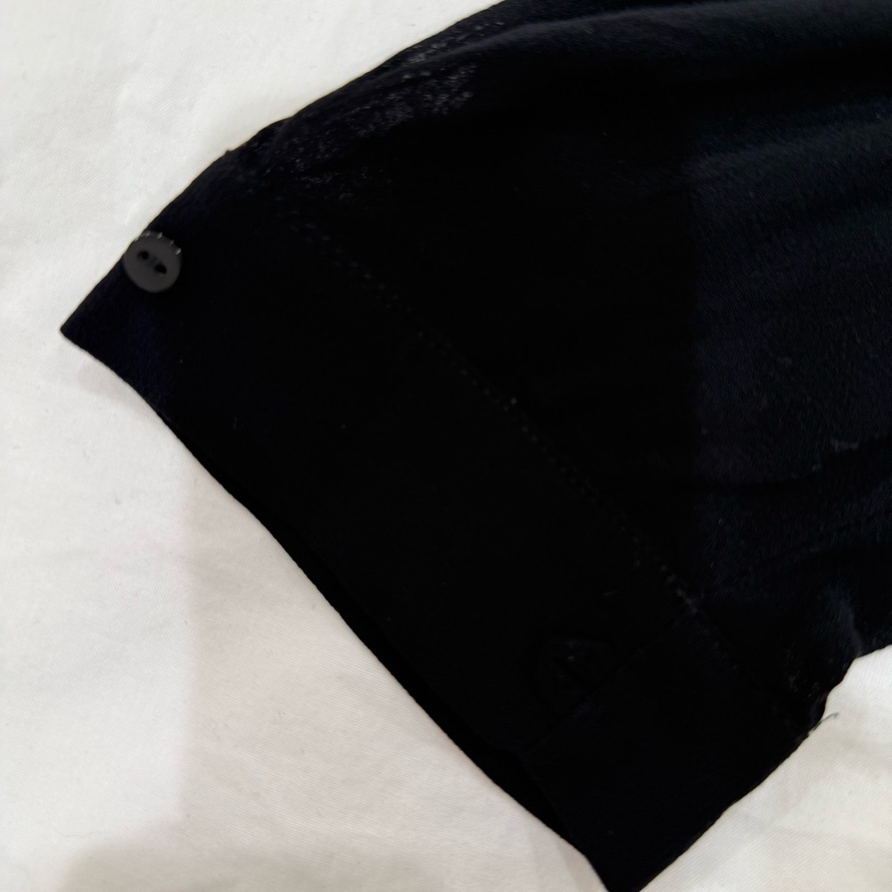 NWT Zara Black Sheer Button-Up Cropped Shirt - Picture 4 of 7